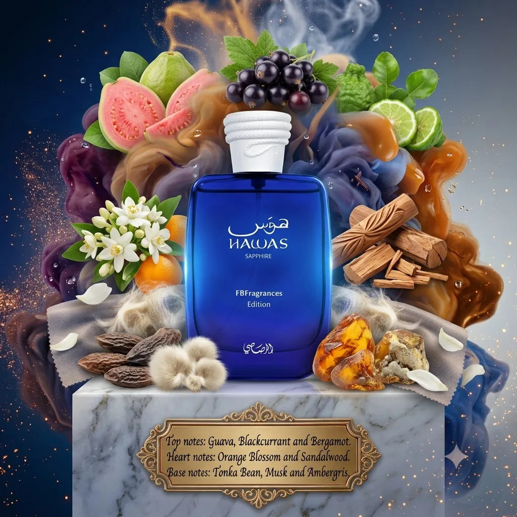 Hawas Sapphire X FBFragrance EDP By Rasasi Decant Sample - 3ml, 5ml 