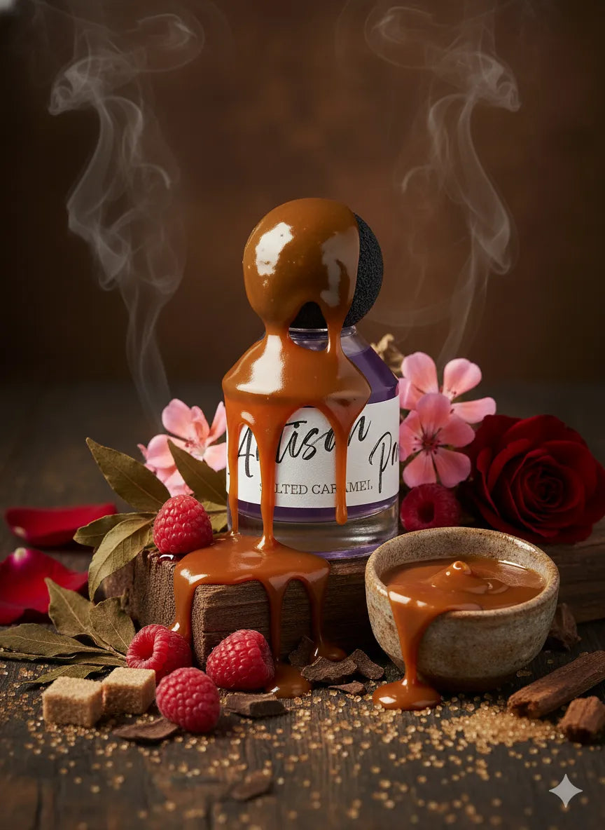 Artisan Perfumery Salted Caramel Fragrance World Eau de Parfum Samples & Travel Size (3ml, 5ml, 10ml) - Sweet Gourmand Fruity Woody Fragrance - Love That Scent