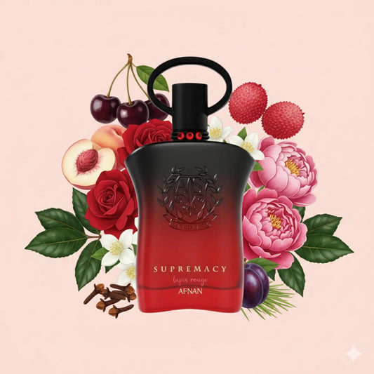Supremacy Tapis Rouge by Afnan Perfumes Samples & Travel Size (3ml, 5ml, 10ml) Fruity Floral Cherry Fragranc