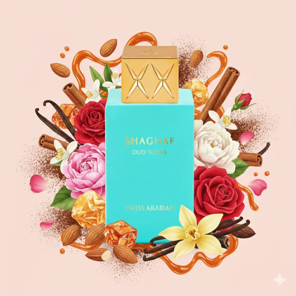 Shaghaf Oud Tonka by Swiss Arabian Samples & Travel Size (2ml, 3ml, 5ml, 10ml) Warm Spicy Nutty Gourmand Fragrance