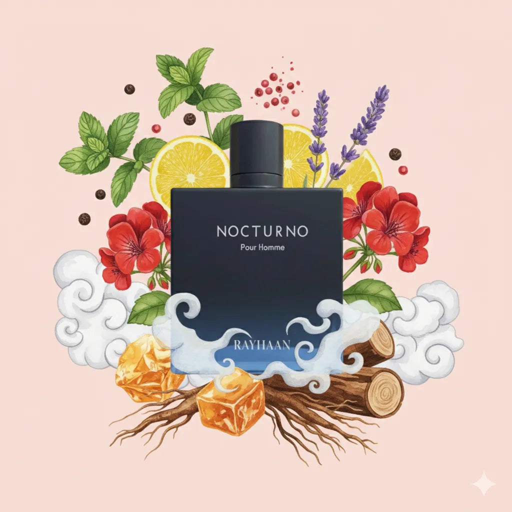 Nocturno by Rayhaan Samples & Travel Size (3ml, 5ml, 10ml) Fresh Spicy Aromatic Fragrance