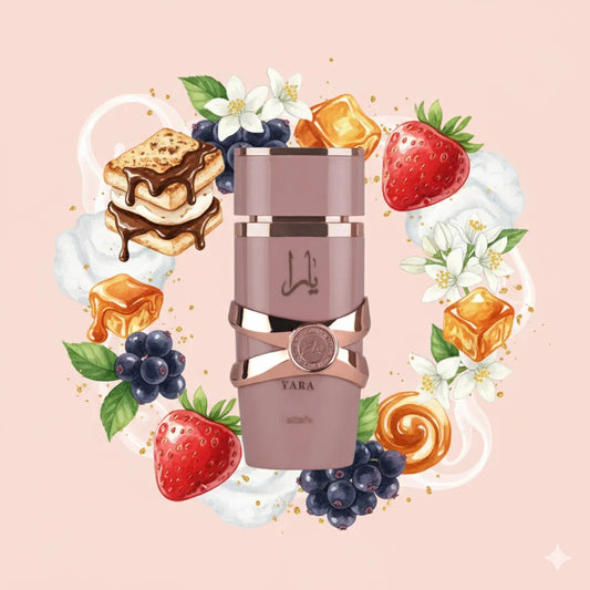 Yara Elixir 2025 by Lattafa Samples & Travel Size (3ml, 5ml, 10ml) Sweet Strawberry Gourmand Fragrance