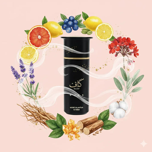 Kaaf Noir by Ahmed Al Maghribi Samples & Travel Size (3ml, 5ml, 10ml) Fresh Spicy Woody Fragrance