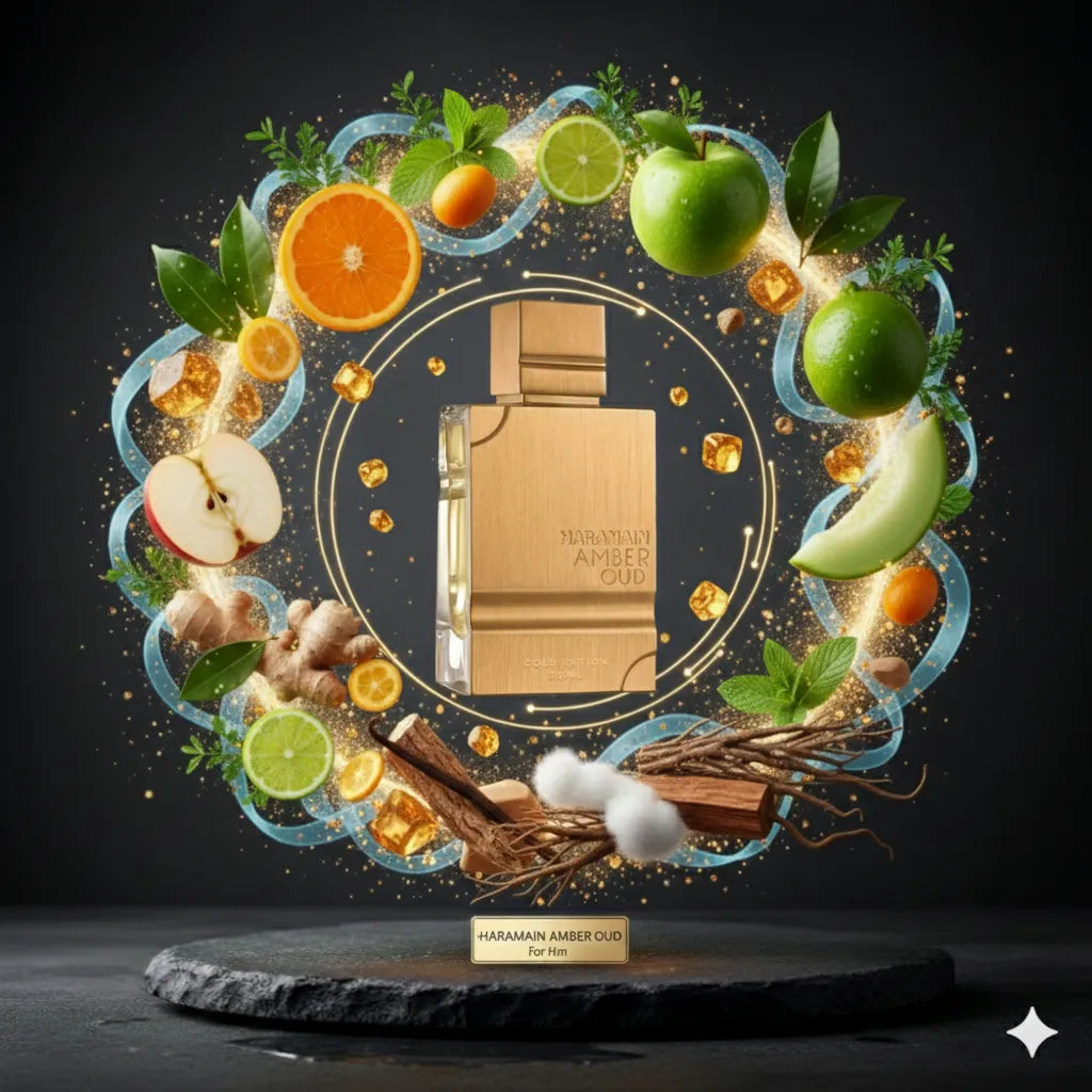Amber Oud Gold Edition by Al Haramain Samples & Travel Size (3ml, 5ml, 10ml) Sweet Fruity Musk Fragrance
