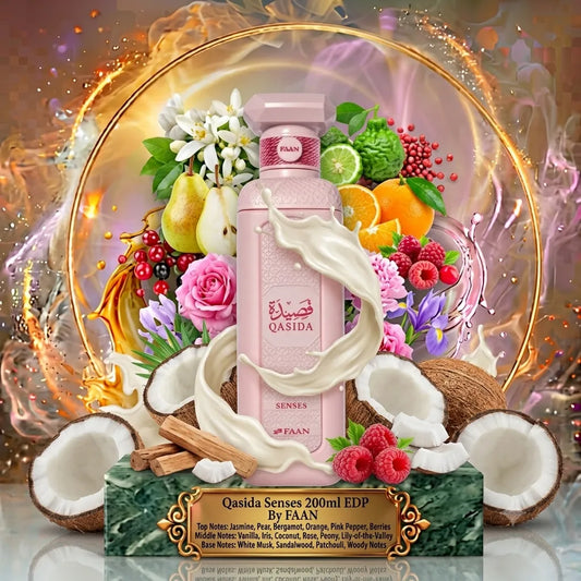 Qasida Senses | FAAN | Sample/Decant - EDP | Juicy Berries, Bourbon Vanilla & Fluffy Coconut 