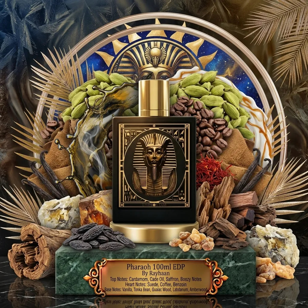 Pharaoh | Rayhaan | Sample/Decant - EDP | Exotic Saffron, Warm Coffee & Soft Suede 