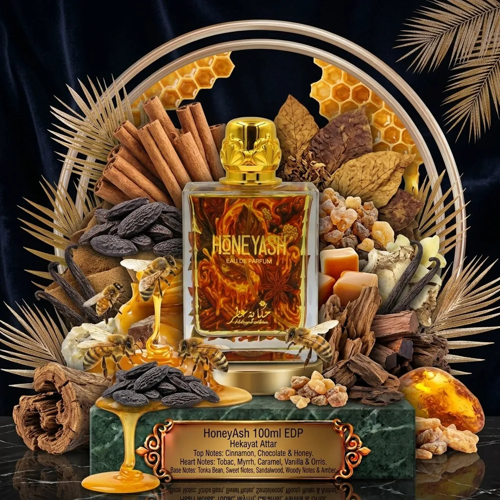 HoneyAsh | Hekayat Attar | Sample/Decant - EDP | Honeyed Tobacco, Warm Cinnamon & Caramel 