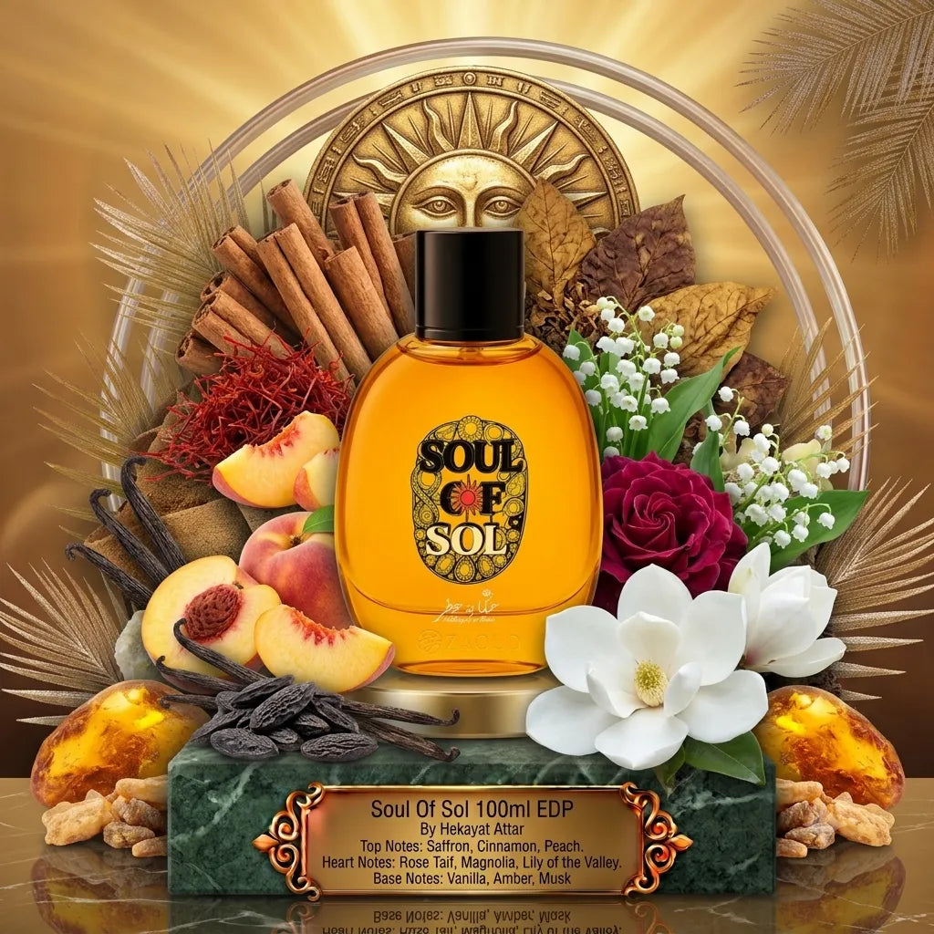 Soul Of Sol | Hekayat Attar | Sample/Decant - EDP | Exotic Saffron, Taif Rose & Creamy Vanilla 
