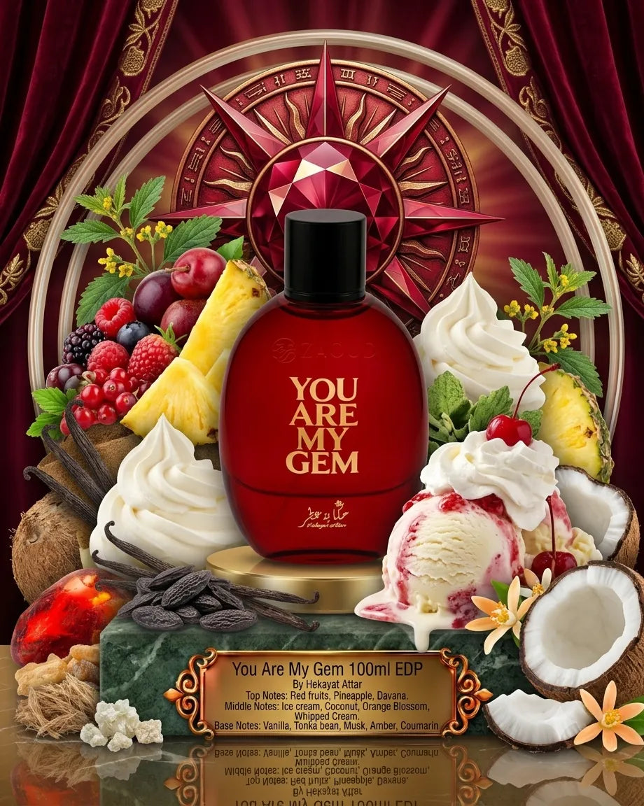 You Are My Gem | Hekayat Attar | Sample/Decant - EDP | Red Berries, Ice Cream & Whipped Cream 