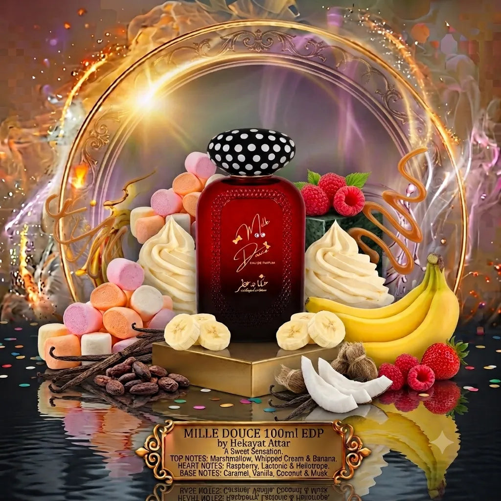 Mille Douce | Hekayat Attar | Sample/Decant - EDP | Fluffy Marshmallow, Creamy Banana & Vanilla 