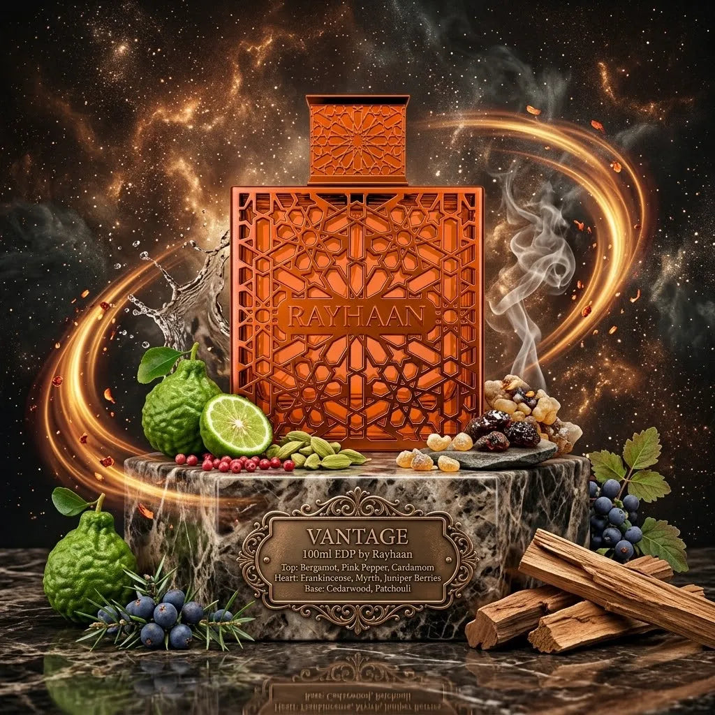 Vantage | Rayhaan | Sample/Decant - EDP | Warm Cardamom, Smoky Frankincense & Cedarwood 