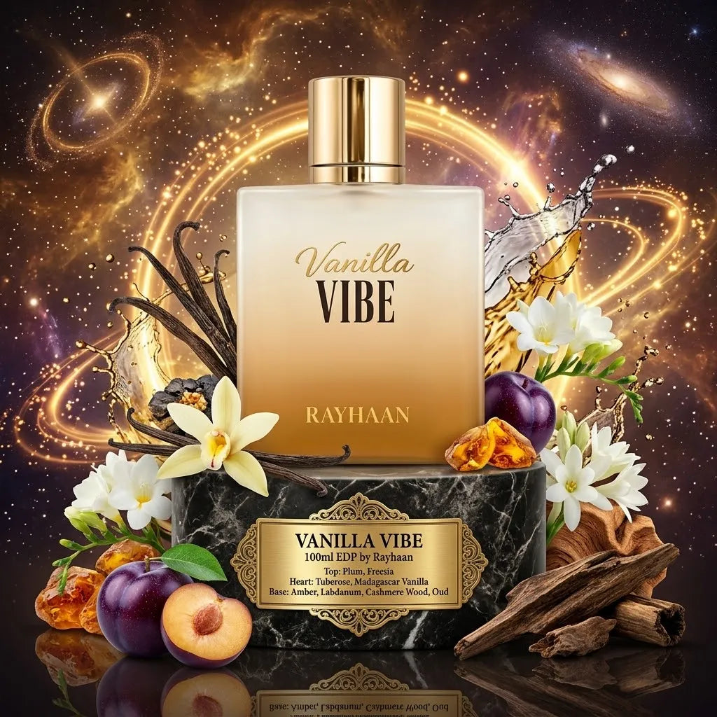 Vanilla Vibe | Rayhaan | Sample/Decant - EDP | Lush Plum, Madagascar Vanilla & Cashmere Wood 