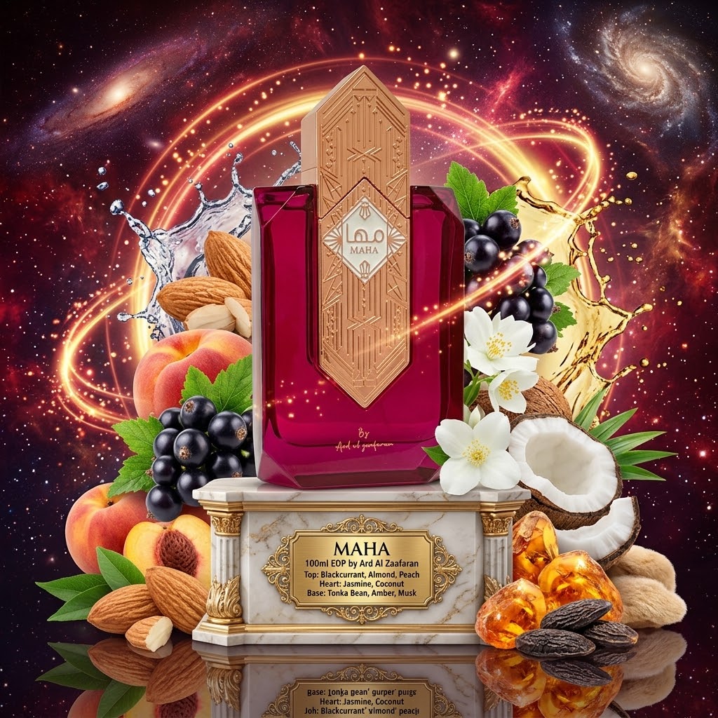 Maha | Ard Al Zaafaran | Sample/Decant - EDP | Juicy Blackcurrant, Toasted Almond & Coconut 