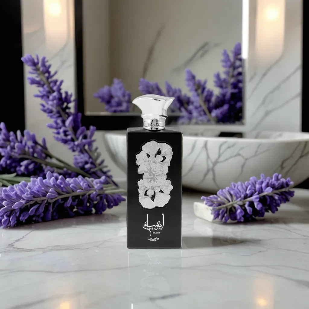 Lattafa Pride Ansaam Silver - Samples & Travel Size5ml - Spicy Aromatic Vanilla Amber Fragrance (Inspired by Azzaro The Most Wanted) - Love That Scent
