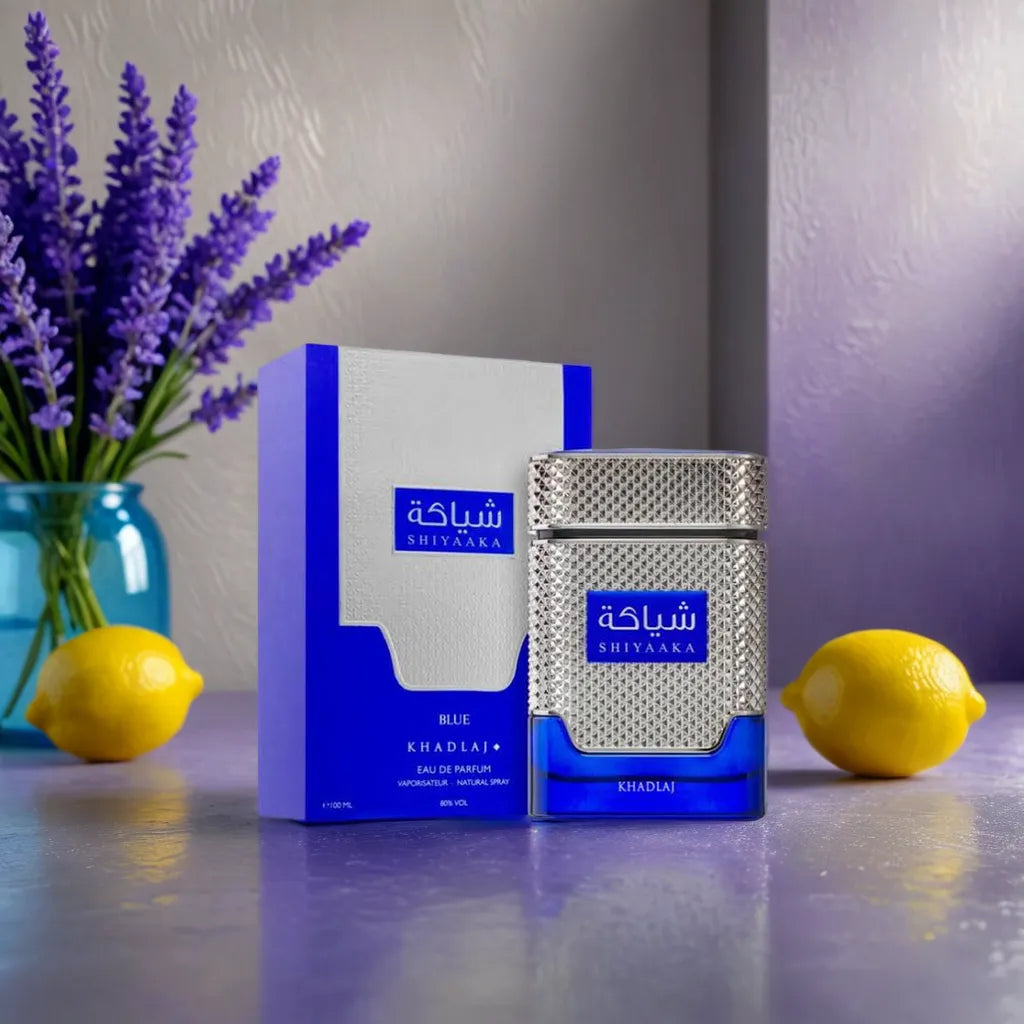 Khadlaj Shiyaaka Blue - Samples & Travel Size (5ml) - Fresh Aromatic Citrus Woody Amber Fragrance - Love That Scent
