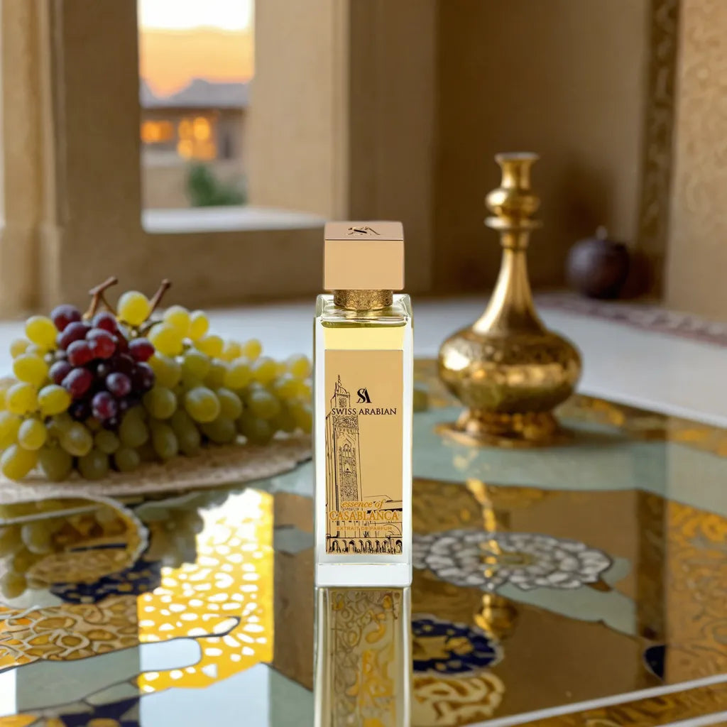 Essence of Casablanca by SWISS ARABIAN - 2ml, 3ml, 5ml, 10ml Sample/Decant | Grapes, Apple, Vanilla & Amber - Love That Scent