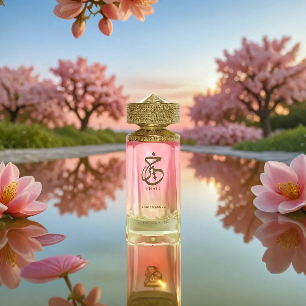 Khair Peach Delulu Paris Corner Samples & Travel Size (3ml,5ml) | Fruity, Spicy and Woody Fragrance 
