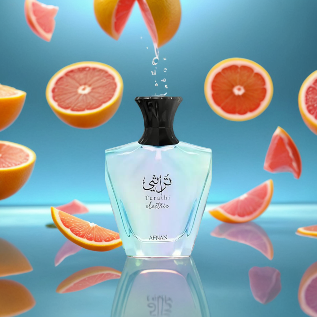 Afnan Turathi Electric Eau de Parfum Samples & Travel Size (3m) - Bright Citrus Aromatic Fresh Fragrance