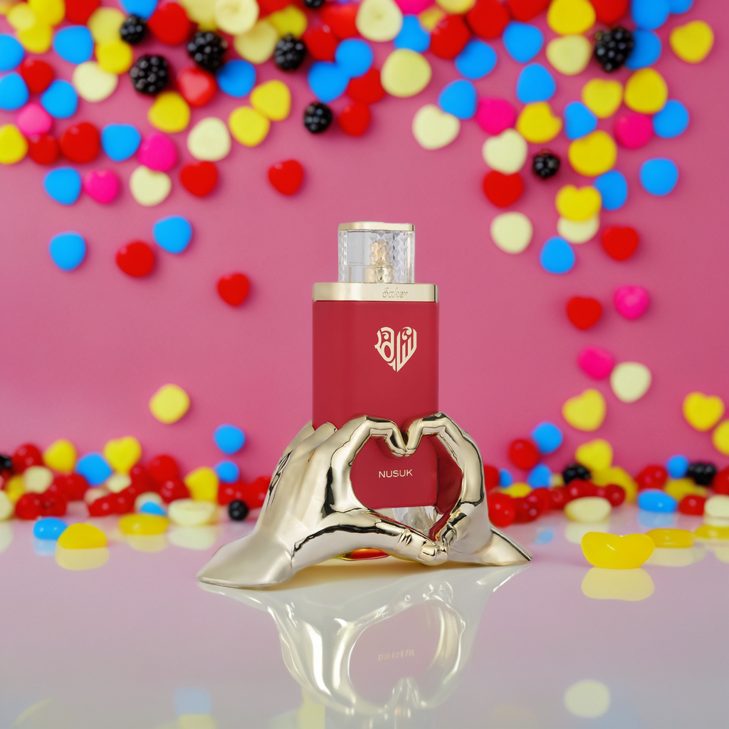 Nusuk Saher Eau de Parfum Samples & Travel Size (3ml) - Velvety Fruity Floral Suede Musk Fragrance