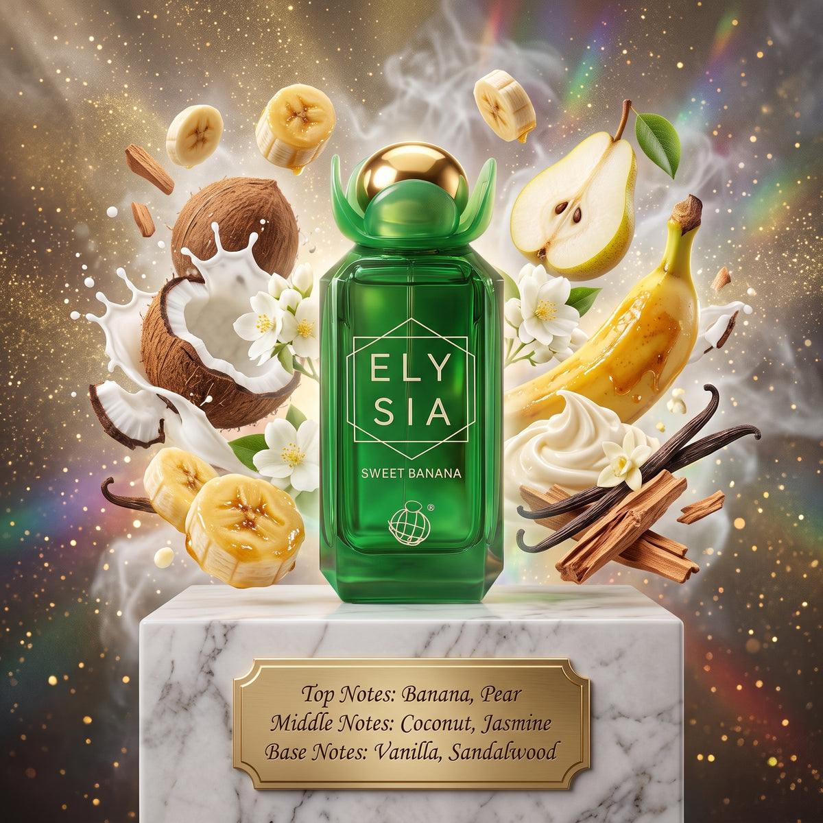 Elysia Sweet Banana by Fragrance World Samples & Travel Size (3ml, 5ml, 10ml) Sweet Tropical Gourmand Fragrance 