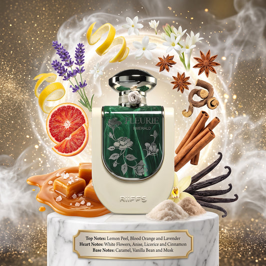 Fleurie Emerald Green Riiffs Perfumes Eau de Parfum Samples & Travel Size (3ml, 5ml) - Warm Spicy Gourmand Floral Fragrance 