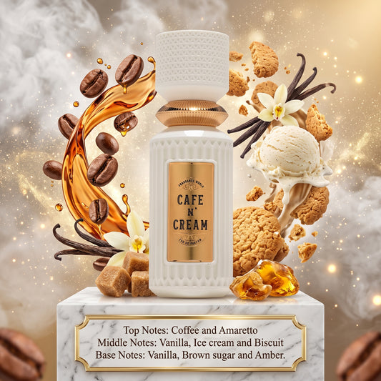 Cafe N Cream by FRAGRANCE WORLD - 3ml, 5ml, 10ml Sample/Decant | Coffee, Honey, Praline & Vanilla 