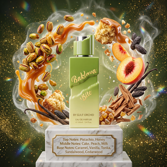 Baklava Bite by GULF ORCHID - 3ml, 5ml, 10ml Sample/Decant | Pistachio, Honey, Cake & Caramel 