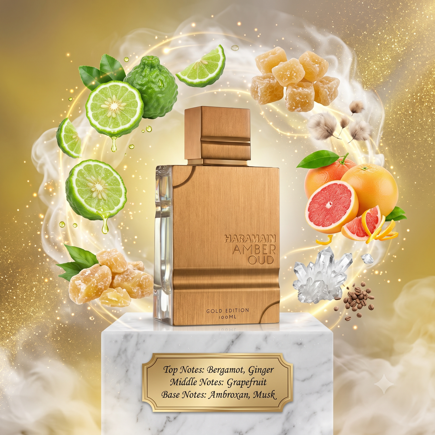 Amber Oud Gold Edition by Al Haramain Samples & Travel Size (3ml, 5ml, 10ml) Sweet Fruity Musk Fragrance 