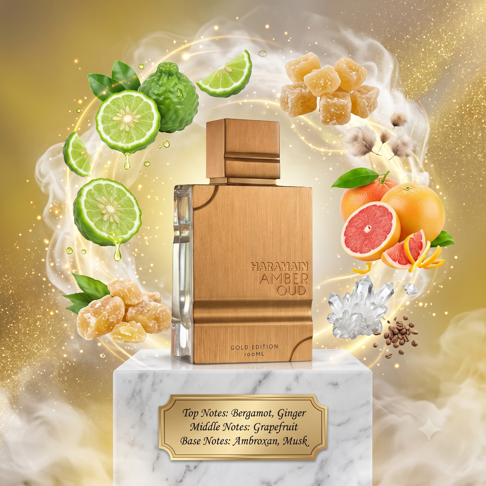 Amber Oud Gold Edition by Al Haramain Samples & Travel Size (3ml, 5ml, 10ml) Sweet Fruity Musk Fragrance 