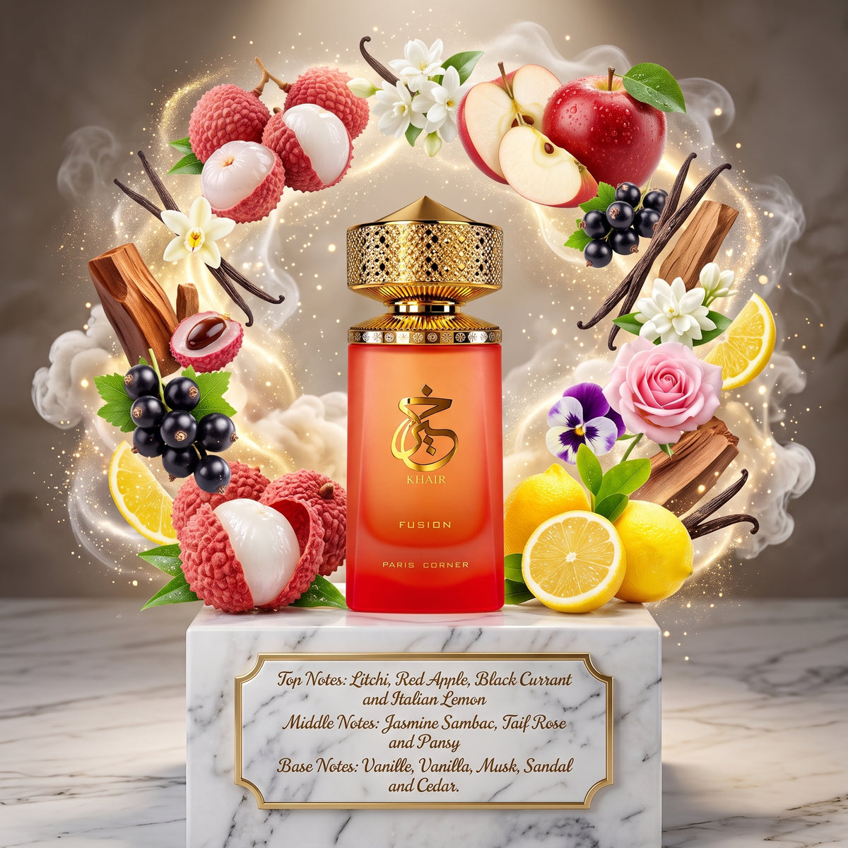 3ml/5ml/10ml Khair Fusion 100ml EDP | Paris Corner | Fruity & Floral Fragrance Perfume Sample - Decants 