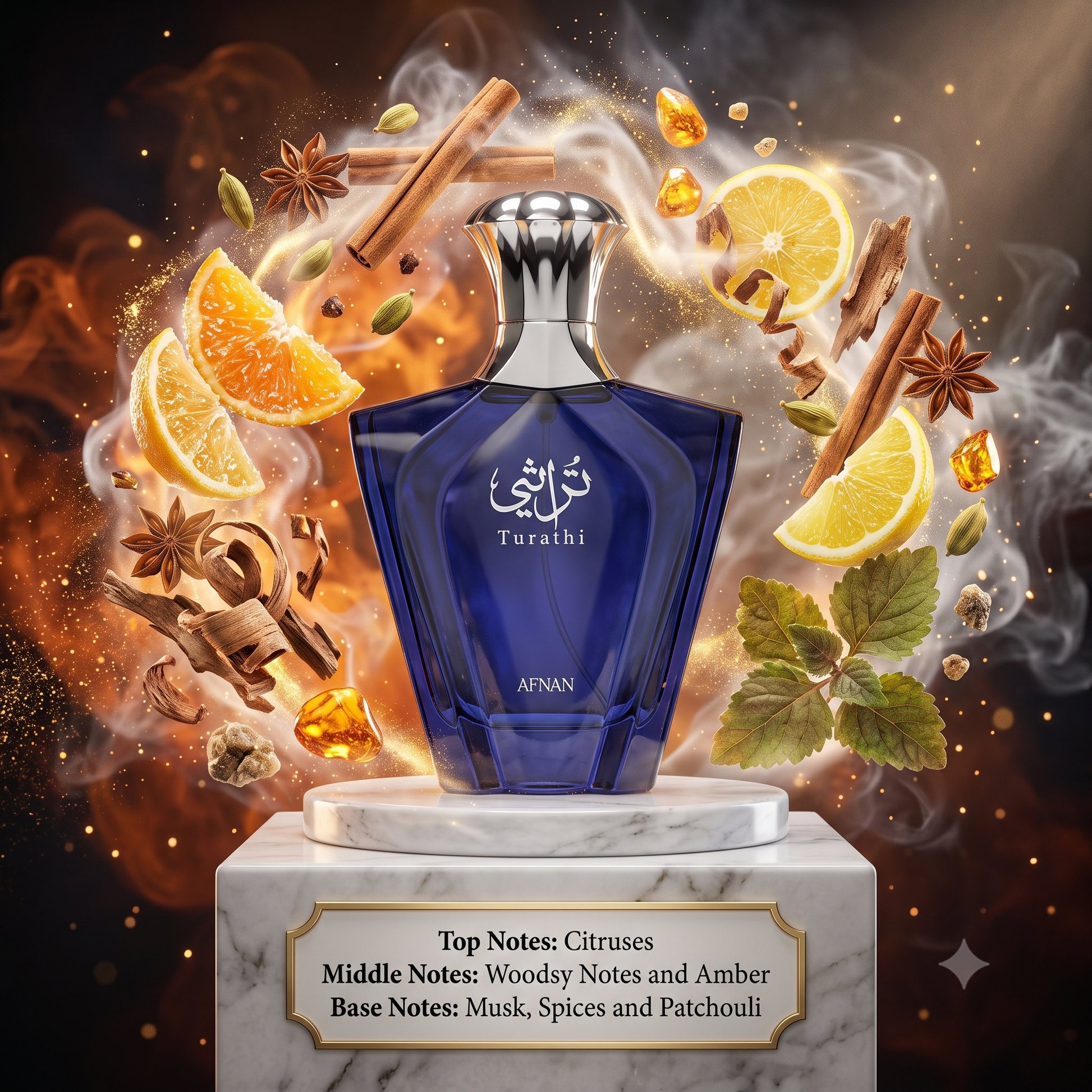 Afnan Turathi Blue - Samples & Travel Size (3ml, 5ml, 10ml) - Aromatic Aquatic Men's Fragrance (Inspired by Bvlgari Tygar) 