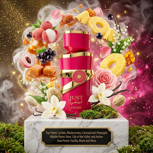 5ml Just Lychee 100ml EDP | Fragrance World | Fruity Floral Gourmand Fragrance Perfume Sample - Decants 