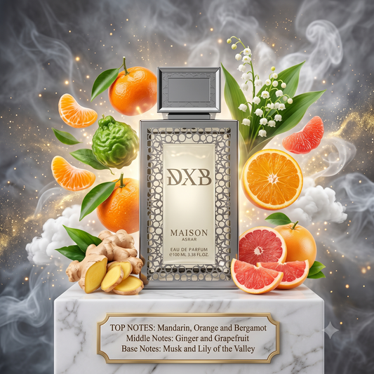 DXB by MAISON ASRAR - 3ml, 5ml, 10ml Sample/Decant | Mandarin, Grapefruit, Ginger & Musk 