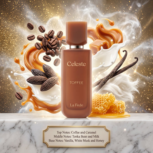 5ml Sample/Decant La Fede Celeste Toffee Khadlaj Perfumes | Creamy Caramel Coffee Milk Gourmand 