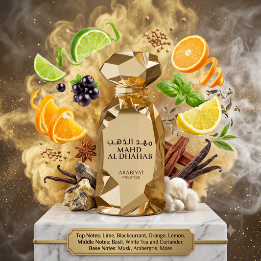 Mahd Al Dhahab by ARABIYAT PRESTIGE - 3ml, 5ml, 10ml Sample/Decant | Grapefruit, Ginger & Sandalwood 