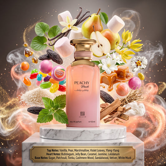 Ahmed Al Maghribi Peachy Peach - Samples & Travel Size (3ml, 5ml, 10ml) - Sweet Gourmand Fruity Floral Fragrance 