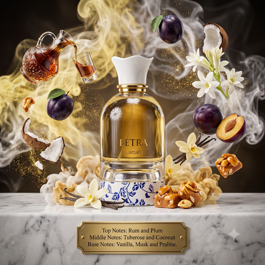 Petra 100ml EDP by Lattafa Perfumes Samples & Travel Size (3ml, 5ml, 10ml) Sweet Gourmand Fruity Fragrance 