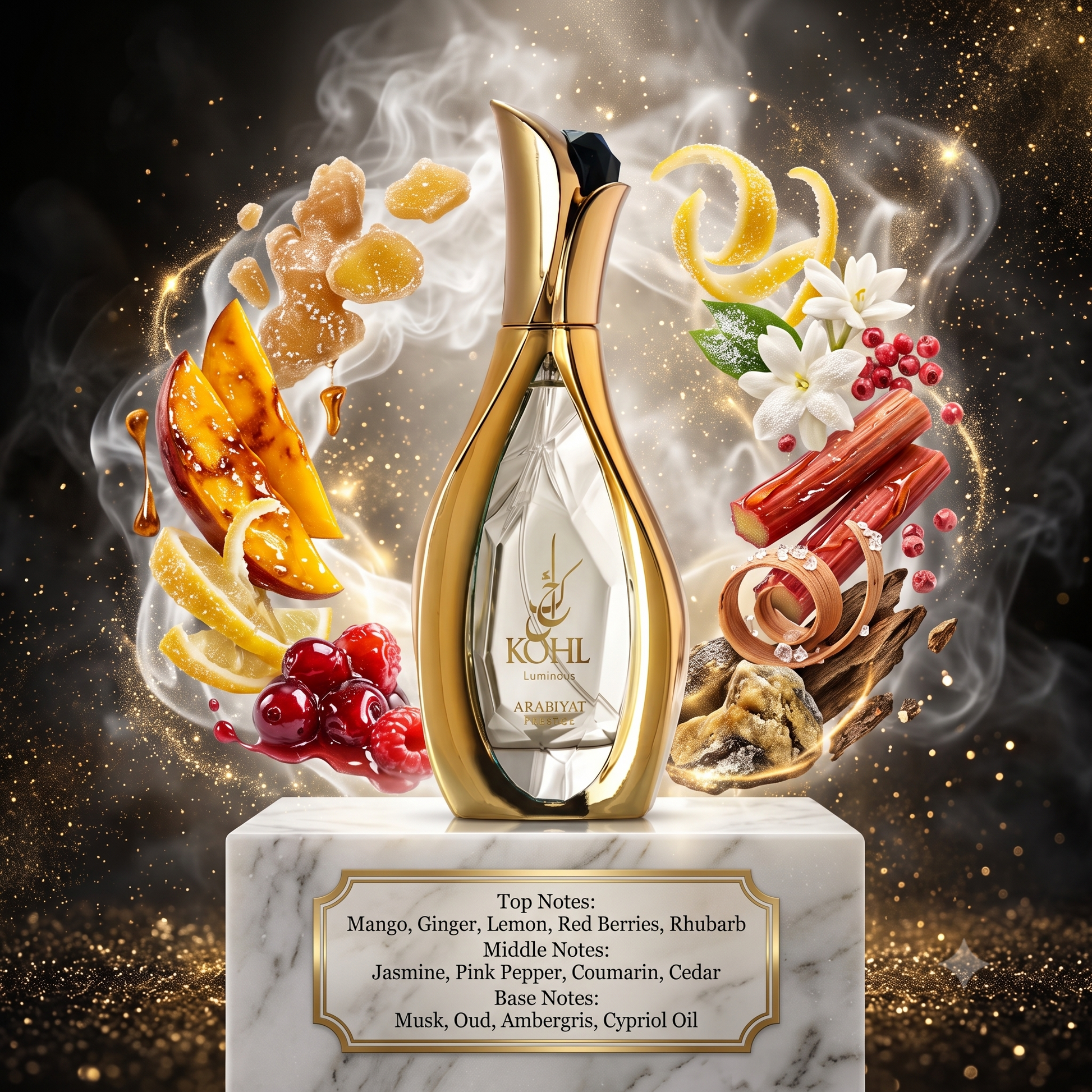 Kohl Luminous by Arabiyat Prestige Samples & Travel Size (3ml, 5ml, 10ml) Tropical Fruity Oud Fragrance 