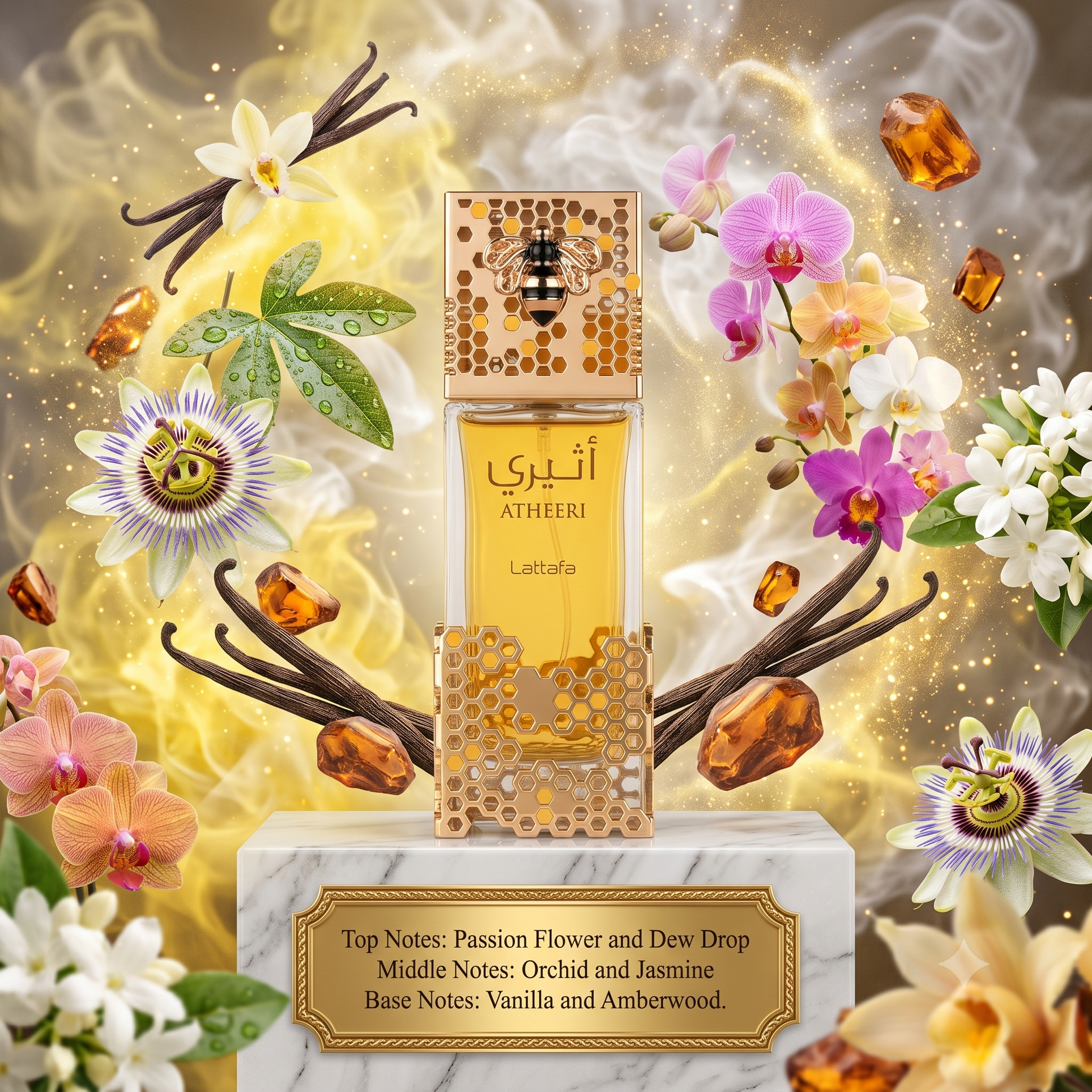 3ml/5ml/10ml Sample/Decant Atheeri Lattafa Perfumes | Exotic Floral with Vanilla & Amberwood 