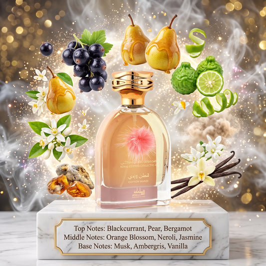 Mamlakat Al Oud Cotton Wardi - Samples & Travel Size (3ml, 5ml, 10ml) - Luminous Floral Fruity Vanilla Musky Fragrance 