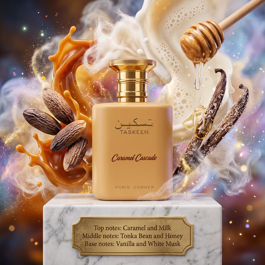 3ml/5ml/10ml Taskeen Caramel Cascade | Paris Corner | Indulge in a Sweet Escape - Fragrance Perfume Sample - Decants 