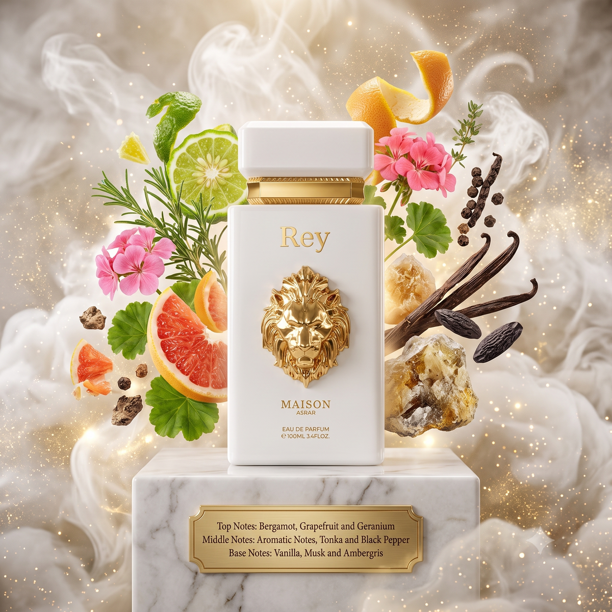 5ml Sample/Decant Rey - MAISON ASRAR | Fresh Aromatic Spicy with Ambergris & Vanilla 