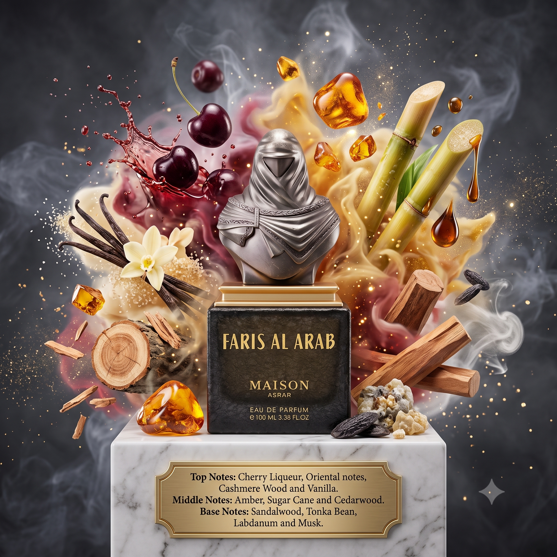 Faris Al Arab MAISON ASRAR Eau de Parfum Samples & Travel Size (3ml, 5ml, 10ml) - Oriental Vanilla Woody Boozy Gourmand Fragrance 
