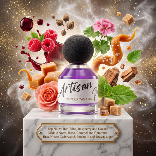 Artisan Perfumery Salted Caramel Fragrance World Eau de Parfum Samples & Travel Size (3ml, 5ml, 10ml) - Sweet Gourmand Fruity Woody Fragrance 