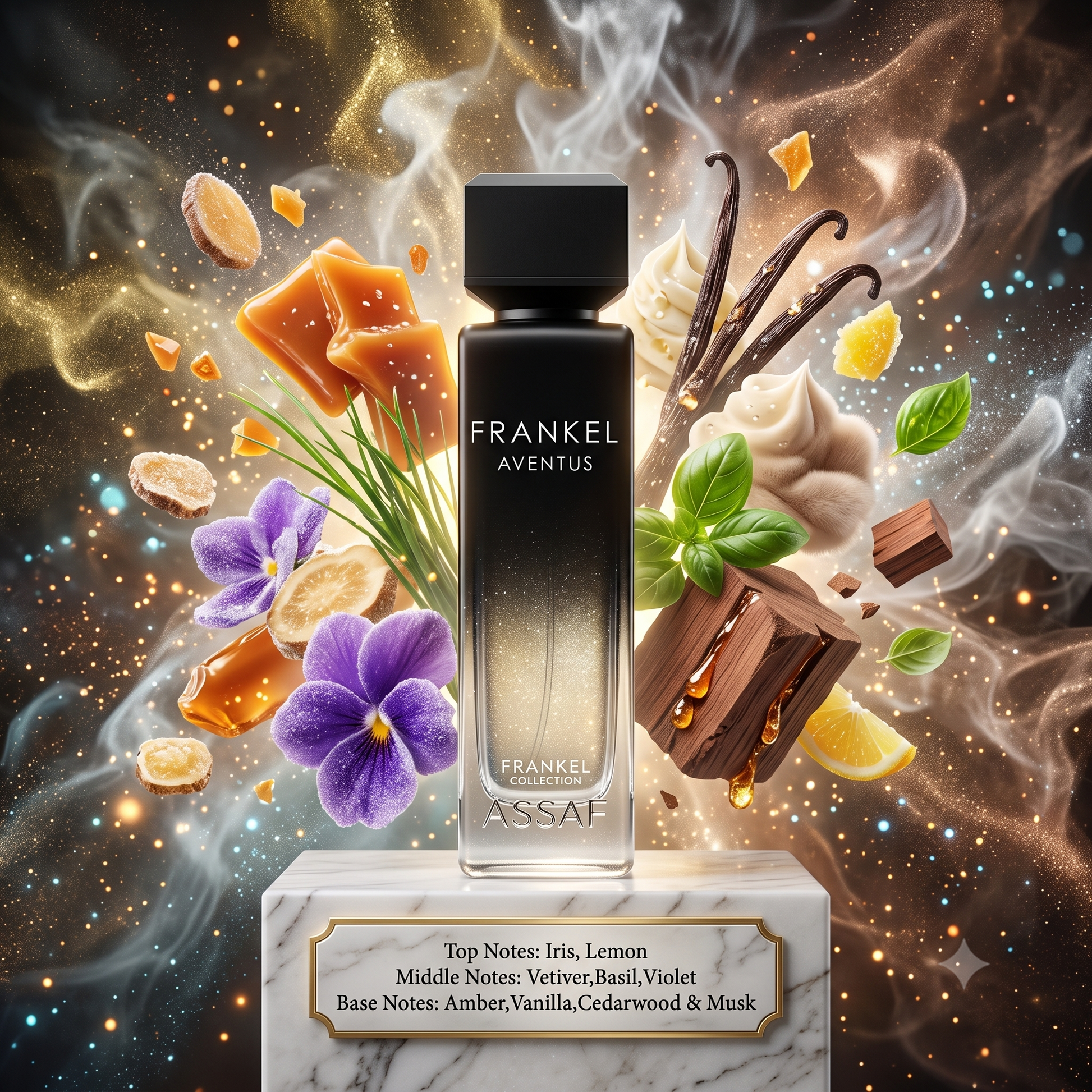 Assaf Frankel Aventus Eau de Parfum Samples & Travel Size (3ml, 5ml, 10ml) - Woody Aromatic Citrus Powdery Fragrance 
