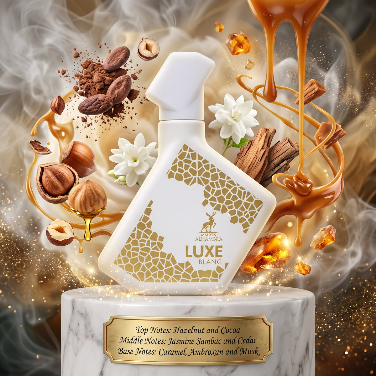 5ml Luxe Blanc 100ml EDP | Maison Al Hambra | Amber Gourmand Fragrance Perfume Sample - Decants 