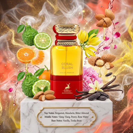 3ml/5ml/10ml Coral Blush 100ml EDP | Maison Alhambra | Sample/Decant | Peach Honey Cognac Patchouli Perfume - Fragrance 