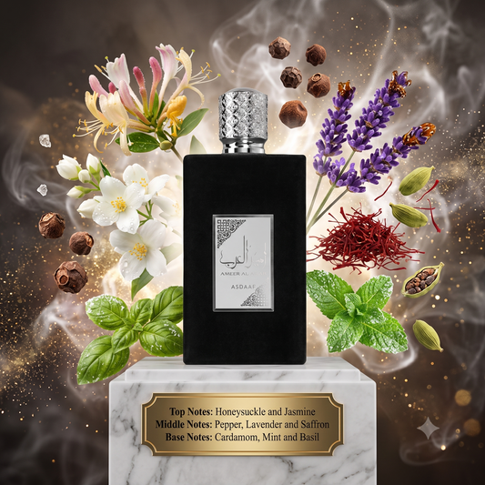Asdaaf Ameer Al Arab - Samples & Travel Size (5ml) - Unique Aromatic Spicy Fresh Floral Fragrance 