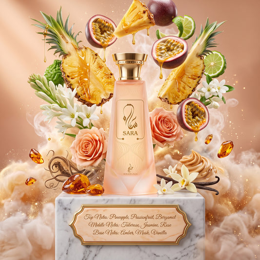 Sara by KHADLAJ - 3ml, 5ml, 10ml Sample/Decant | Pineapple, Passionfruit, Tuberose & Vanilla 