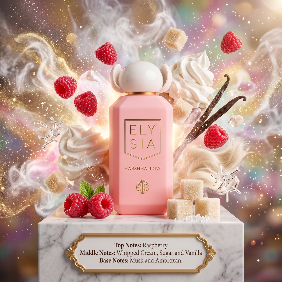 Elysia Marshmallow Fragrance World Eau de Parfum Samples & Travel Size (3ml, 5ml, 10ml) - Sweet Creamy Gourmand Fruity Fragrance 